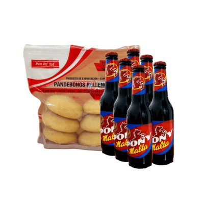 Pony Malta + Stuffed Pandebonos Pan Pa' Ya! Combo
