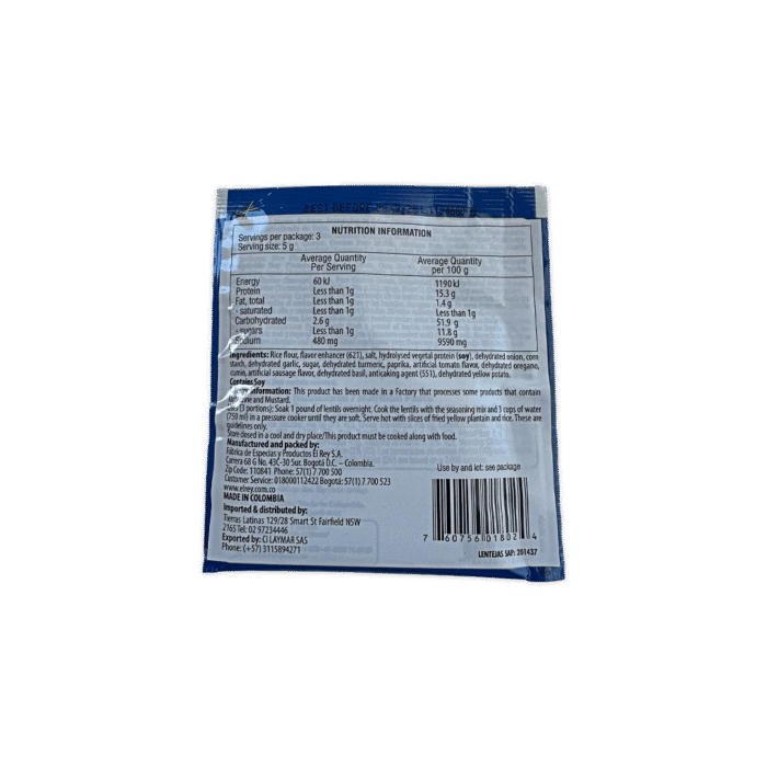 El Rey Lentils Seasoning Mix